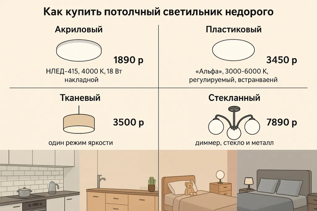 Как купить потолочный светильник недорого: сравнение цен и моделей для разных интерьеров